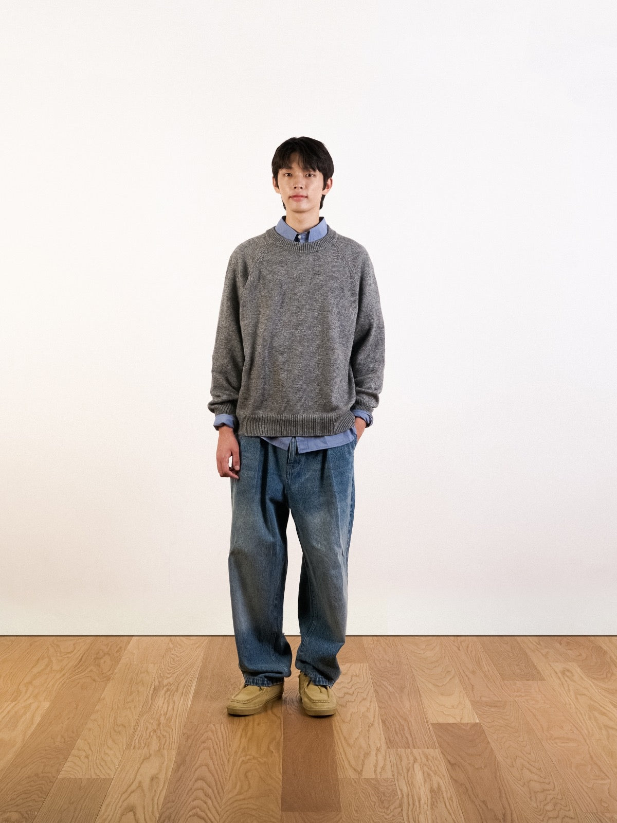 Yak Wool Crewneck Sweater (Gray)
