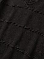 Cable Stripe V-Neck Knit (Black)