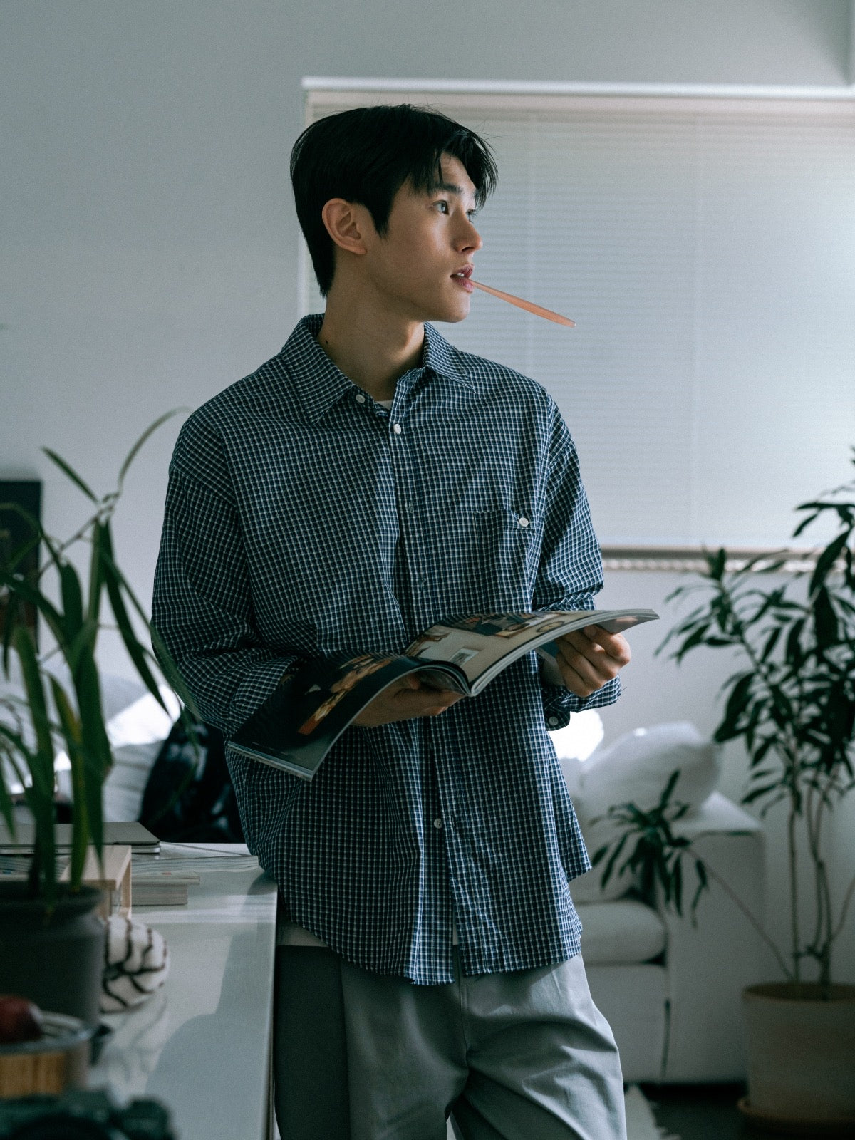 Daily Classic Check Shirts (Check Green)