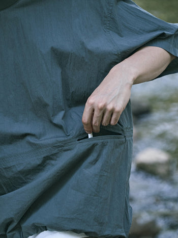 Pocket Volume String Half Tee (Navy)