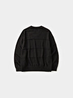 Cable Stripe V-Neck Knit (Black)