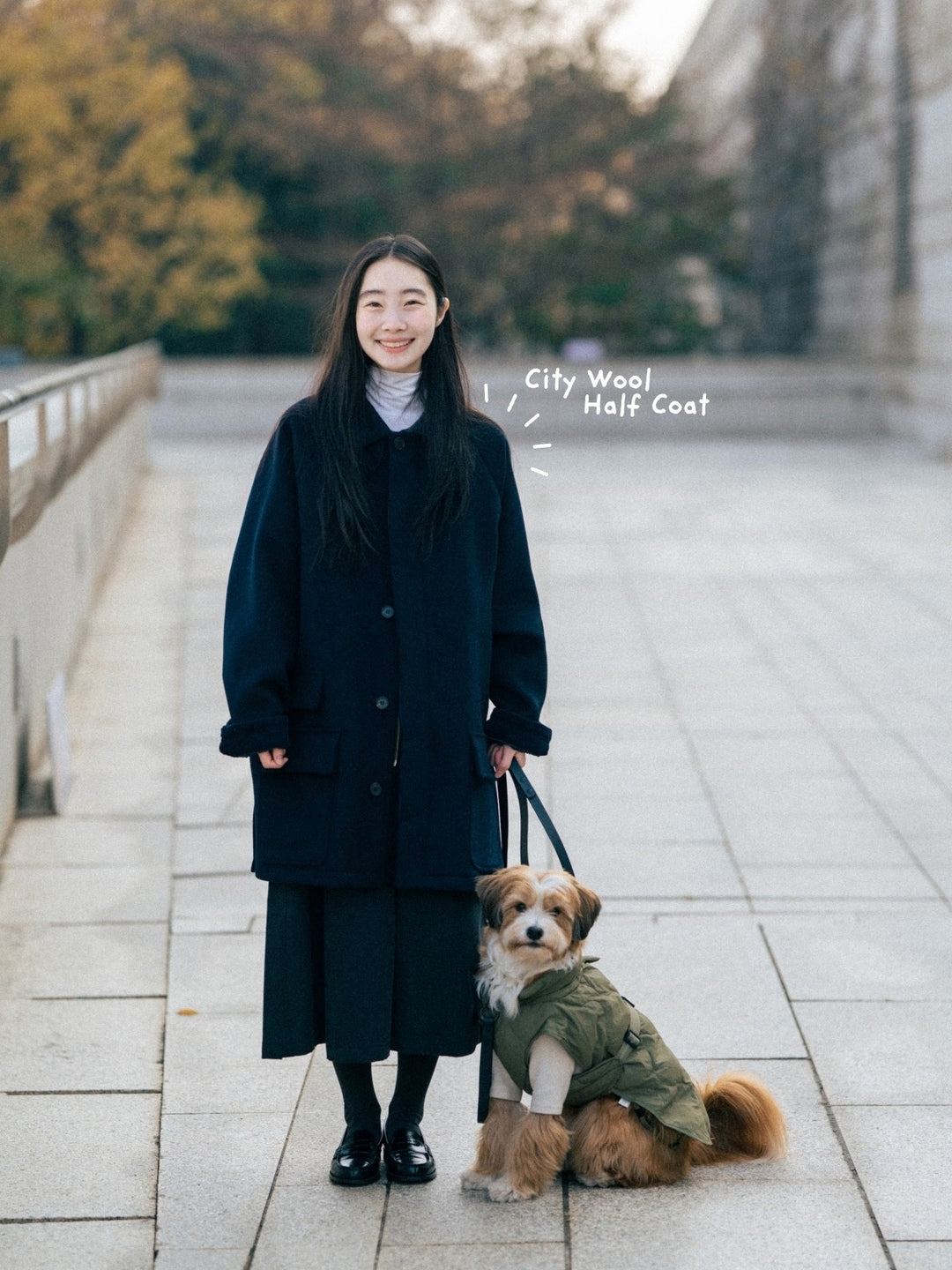 City Wool Half Coat (Navy)