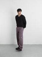 Cable Stripe V-Neck Knit (Black)