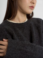 Shaggy Dog Round Knit (Charcoal)