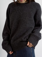 Shaggy Dog Round Knit (Charcoal)