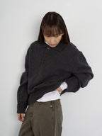Essential Mock Neck Tee (Navy)