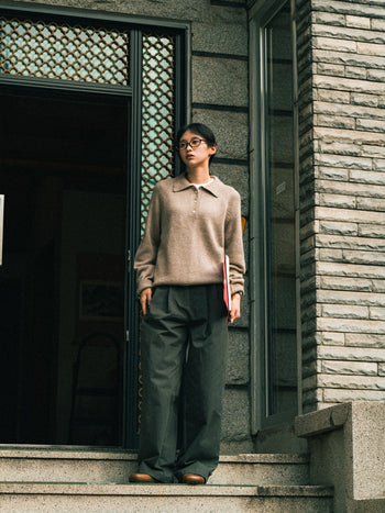 Yak Wool Collar Knit (Navy)