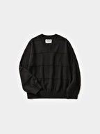 Cable Stripe V-Neck Knit (Black)