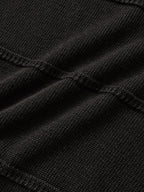 Cable Stripe V-Neck Knit (Black)