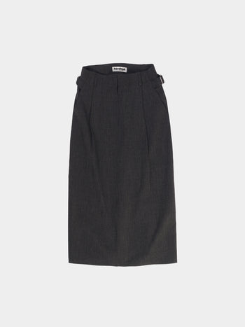 (W)Belted Flow Maxi Skirt (Charcoal)