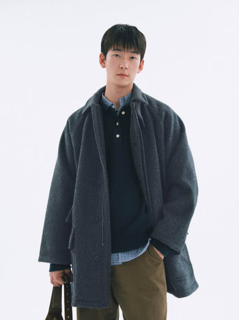 City Wool Half Coat (Charcoal)