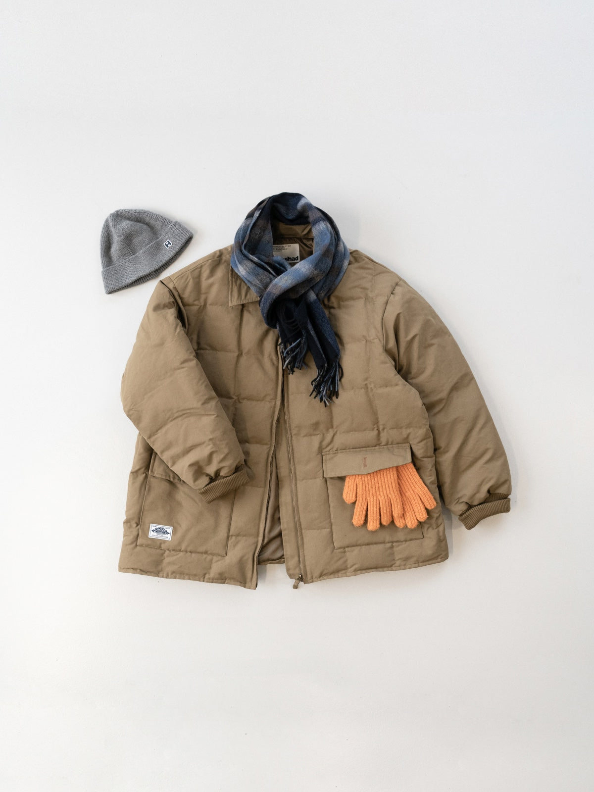 Duck Down Collar Padded Coat (Beige)