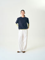 Relaxed Half String Tee (Navy)