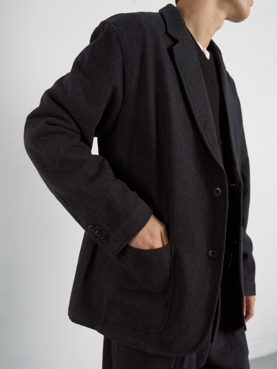 City Light Wool Club Jacket (Charcoal)