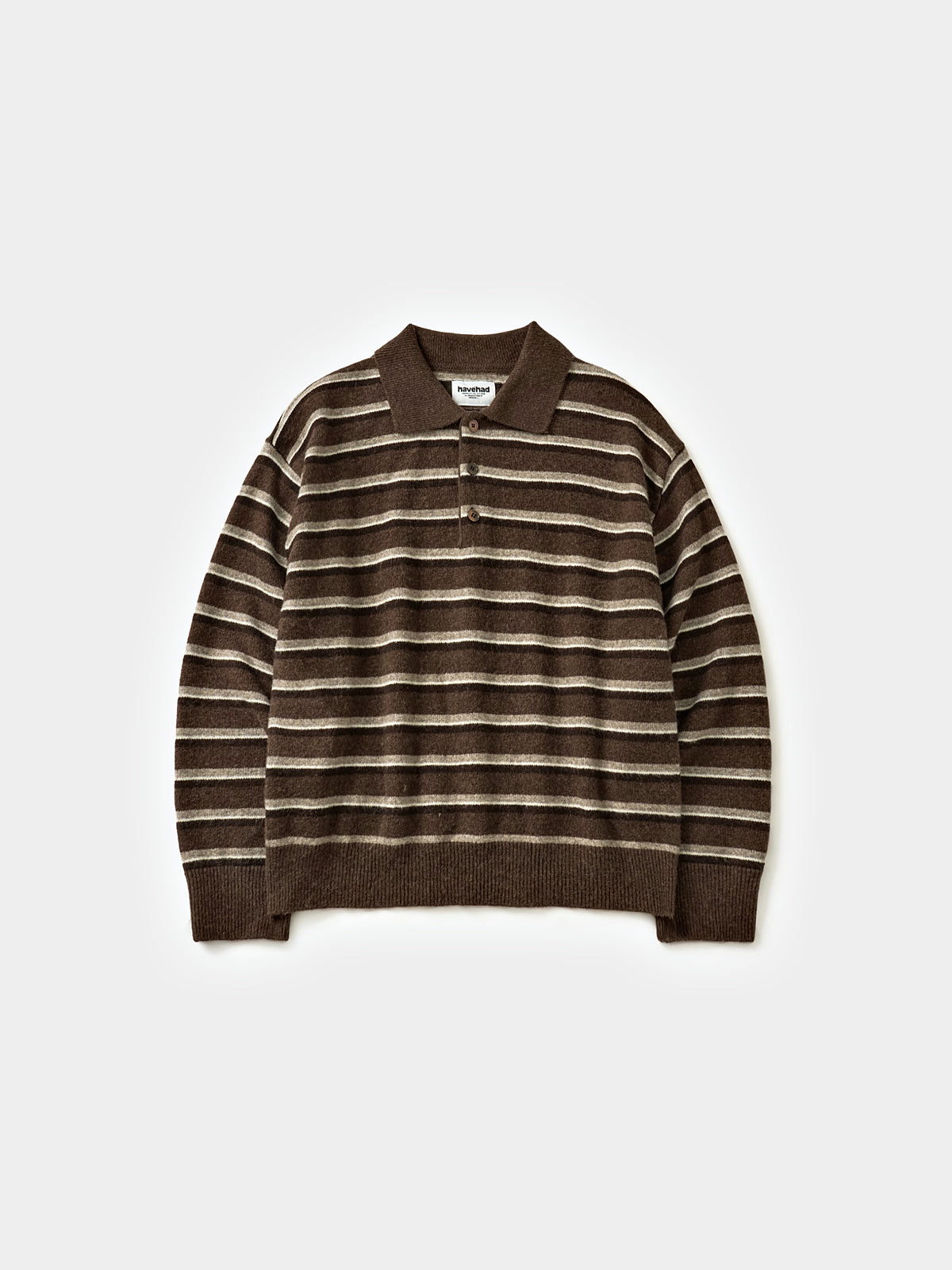 Classic Stripe Collar Knit (Stripe Brown)