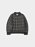 Classic Stripe Collar Knit (Stripe Gray)