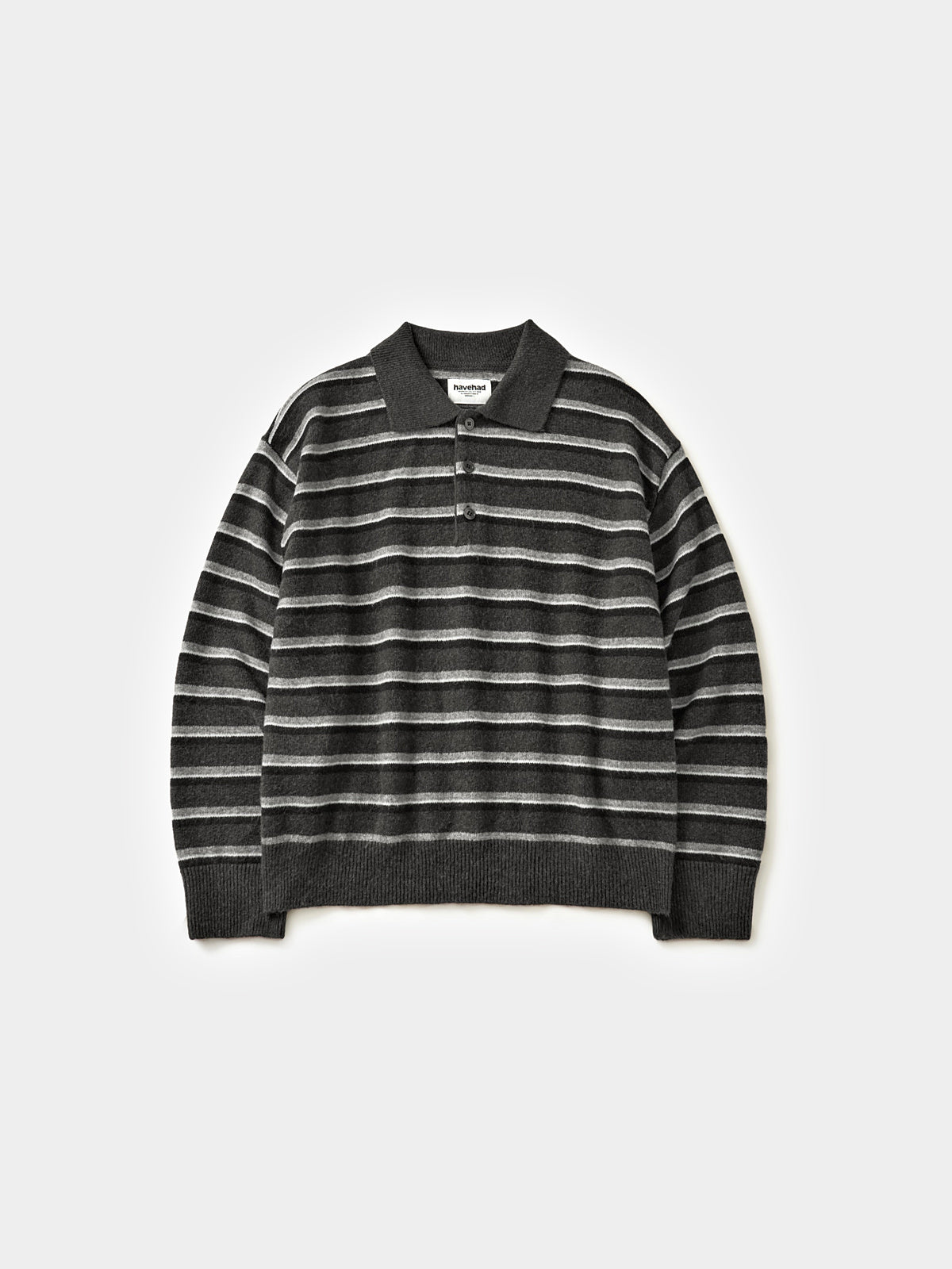 Classic Stripe Collar Knit (Stripe Gray)