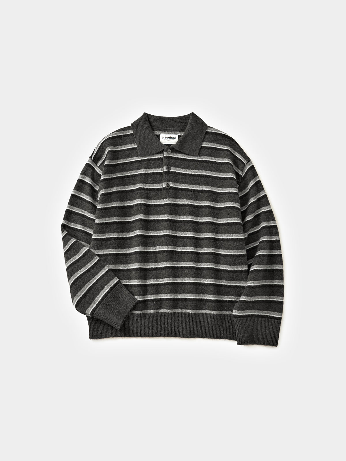 Classic Stripe Collar Knit (Stripe Gray)