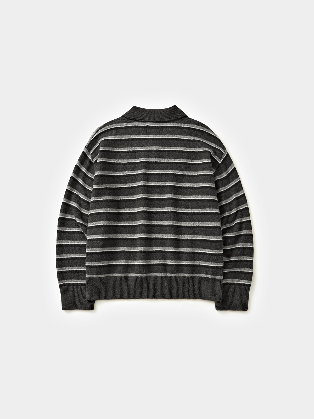 Classic Stripe Collar Knit (Stripe Gray)
