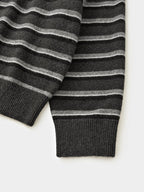 Classic Stripe Collar Knit (Stripe Gray)