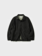 Two-tone Strap Fleece Jacket (Black)