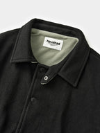Two-tone Strap Fleece Jacket (Black)