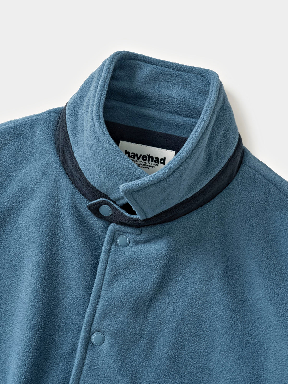 Two-tone Strap Fleece Jacket (Blue)