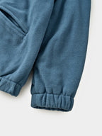 Two-tone Strap Fleece Jacket (Blue)