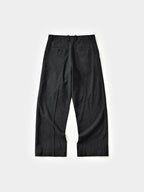 City Light Wool Pin-tuck Trouser (Black)