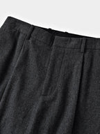 City Light Wool Pin-tuck Trouser (Black)