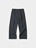 City Light Wool Pin-tuck Trouser (Charcoal)