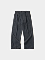 City Light Wool Pin-tuck Trouser (Charcoal)