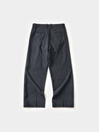 City Light Wool Pin-tuck Trouser (Charcoal)