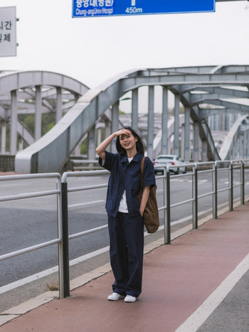 City Summer Light Half Shirts (Navy)