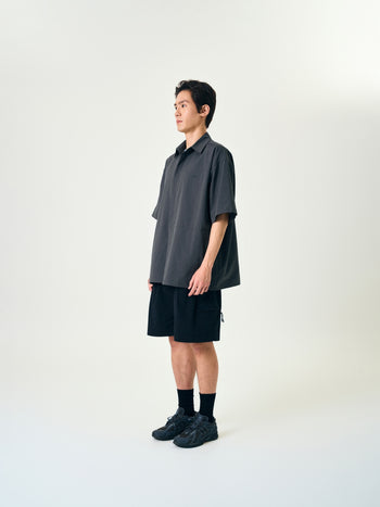 Hidden Type Half Sleeve Shirts (Charcoal)