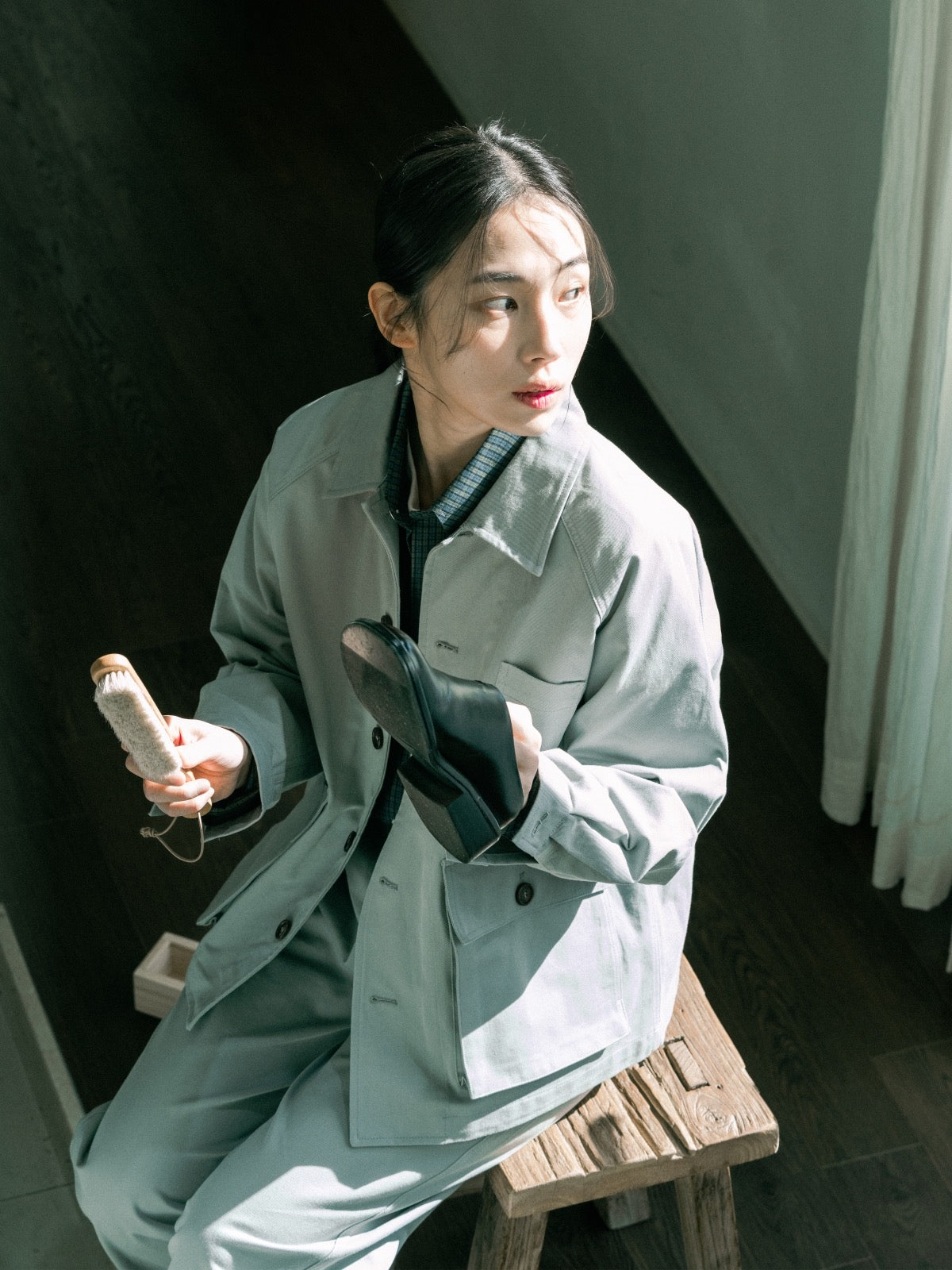 City Worker French Jacket (Blue Gray)