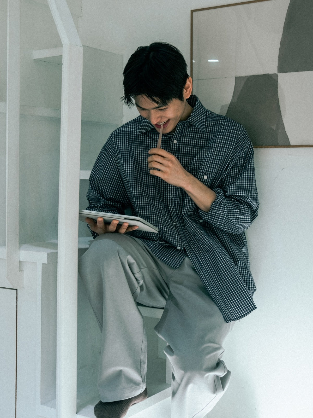 Daily Classic Check Shirts (Check Green)