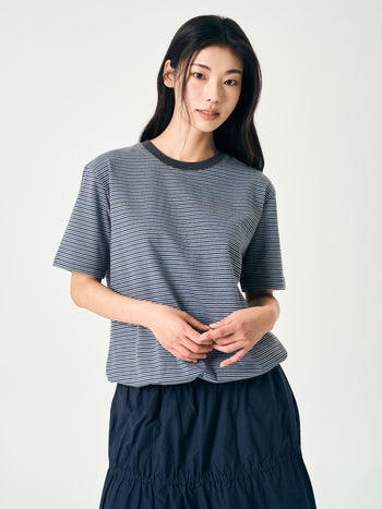 Relaxed Half Stripe String Tee (Stripe Charcoal)