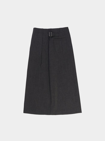 (W)Belted Flow Maxi Skirt (Charcoal)