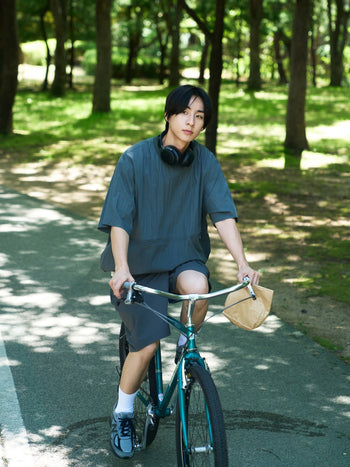 Pocket Volume String Half Tee (Navy)