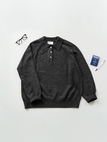 Yak Wool Collar Knit (Charcoal)