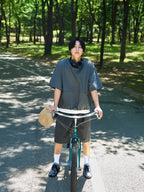 Pocket Volume String Half Tee (Charcoal)