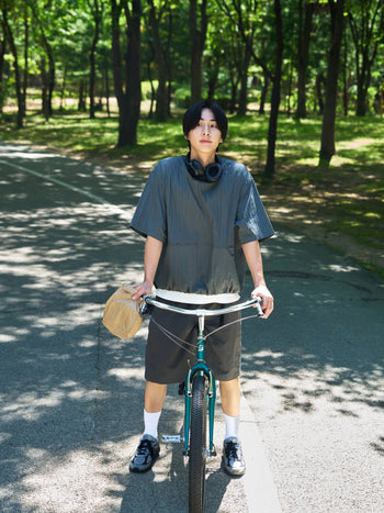 Pocket Volume String Half Tee (Charcoal)