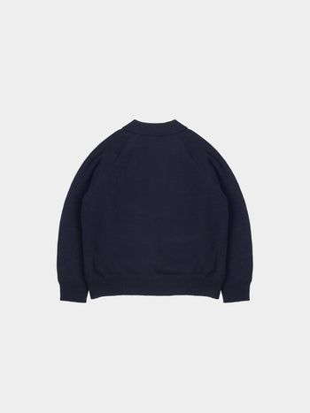Yak Wool Collar Knit (Navy)