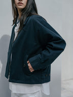 Glen Cotton Drizzler Jacket (Navy)