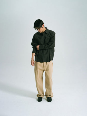 Classic Check Western Shirts (Olive Green)