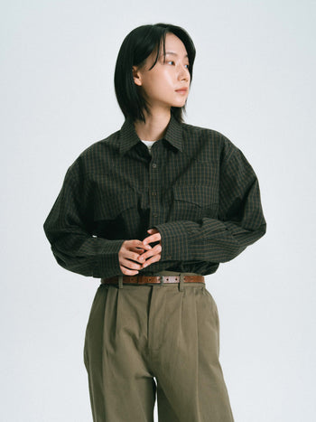 Classic Check Western Shirts (Olive Green)