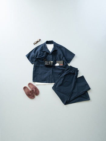 City Summer Light Half Shirts (Navy)