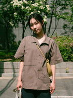 City Summer Light Half Shirts (Brown)
