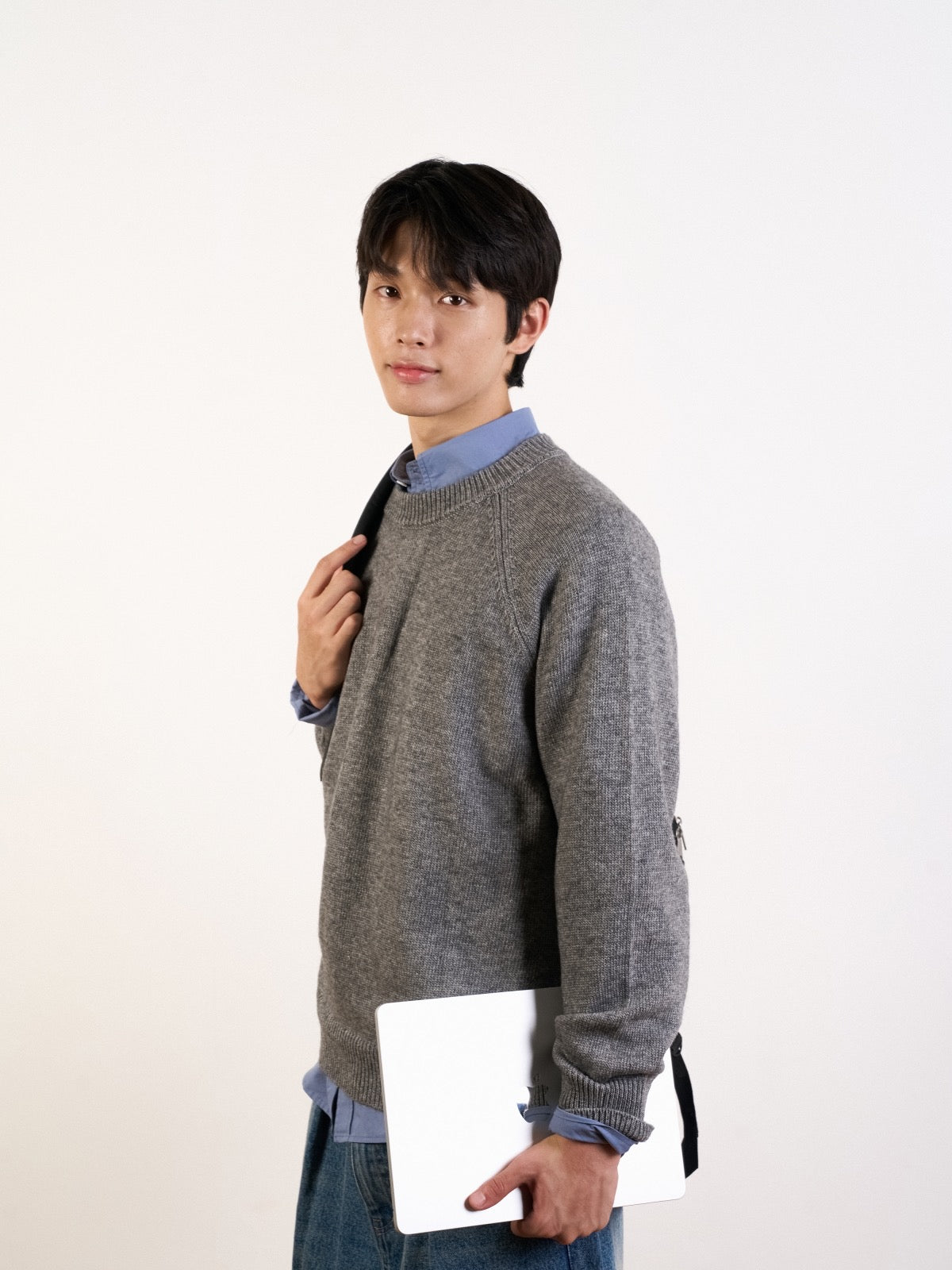 Yak Wool Crewneck Sweater (Navy)